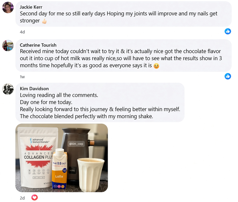 Facebook comments about Advanced Collagen Plus