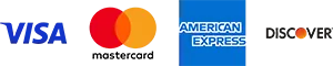 Accepted cards: Visa, Mastercard, American Express, Discover