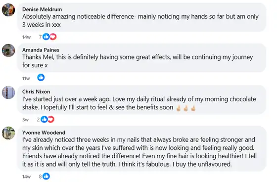 Facebook comments from customers