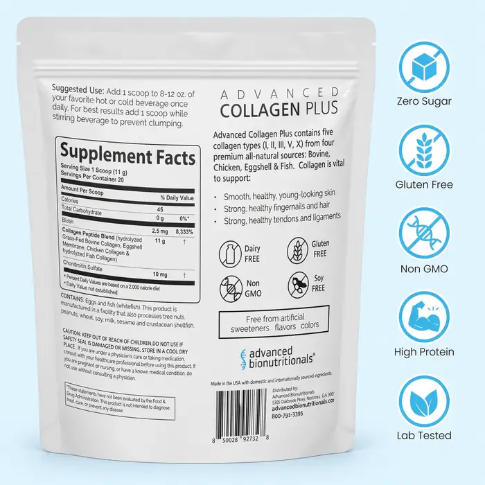 Advanced Collagen Plus supplement facts